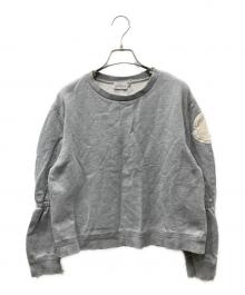 MONCLER（モンクレール）の古着「MAGLIA ビックワッペン付き ヴィラーゴスリーブ クルーネックスウェット」｜グレー