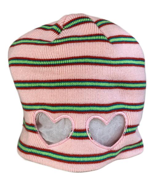 99%is（ナインティナインパーセントイズ）99%is (ナインティナインパーセントイズ) ボーダーニット帽 ピンクの古着・服飾アイテム