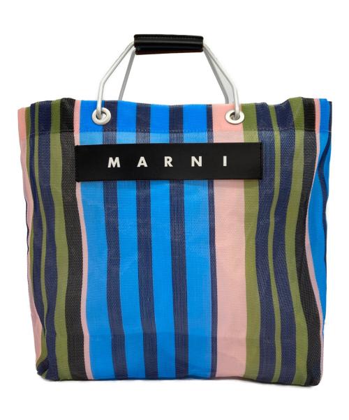 MARNI（マルニ）MARNI (マルニ) フラワーカフェ マーケットバッグ ピンク×ブルー サイズ:表記無しの古着・服飾アイテム