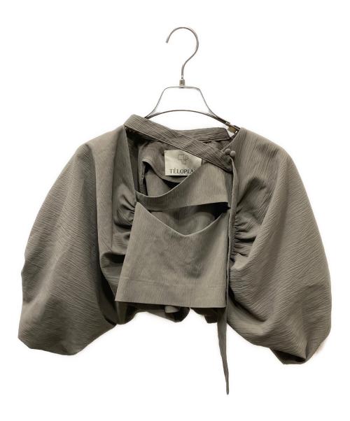 TELOPLAN（テーロプラン）TELOPLAN (テーロプラン) Kabel Top 半袖ブラウス グレー サイズ:Freeの古着・服飾アイテム