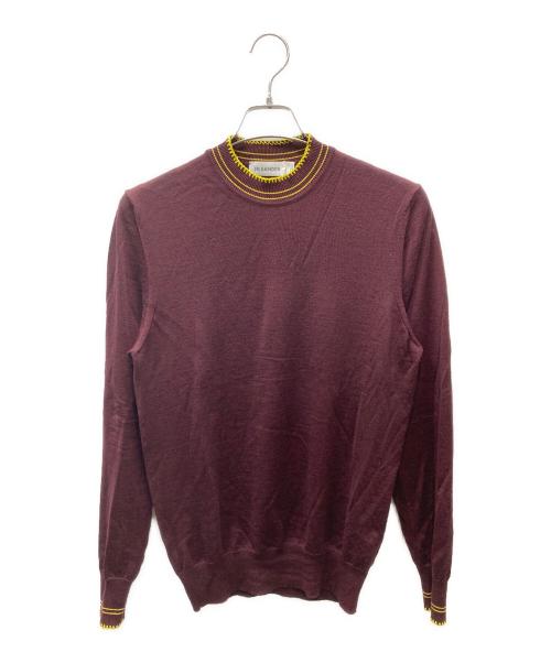 JIL SANDER（ジルサンダー）JIL SANDER (ジルサンダー) ステッチデザインニット レッド サイズ:46の古着・服飾アイテム