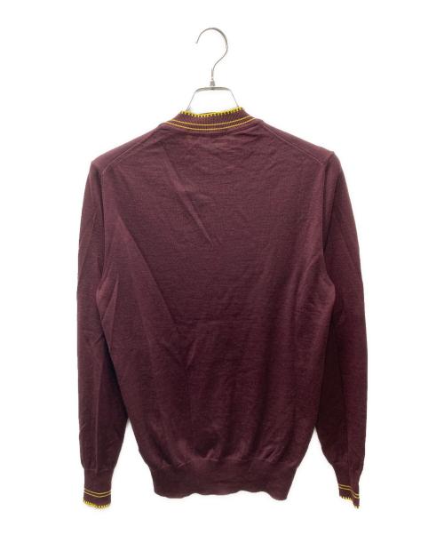 JIL SANDER（ジルサンダー）JIL SANDER (ジルサンダー) ステッチデザインニット レッド サイズ:46の古着・服飾アイテム