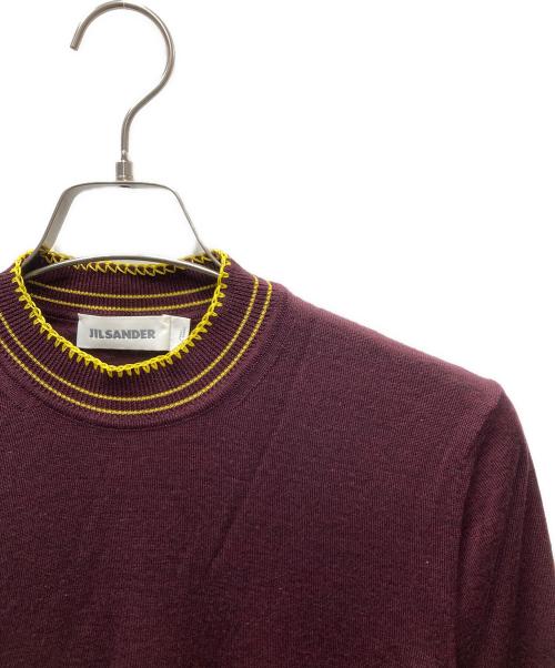 JIL SANDER（ジルサンダー）JIL SANDER (ジルサンダー) ステッチデザインニット レッド サイズ:46の古着・服飾アイテム