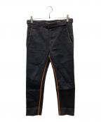 PRADAプラダ）の古着「ステッチデザインパンツ」｜ブラック×オレンジ