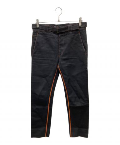 中古・古着通販】PRADA (プラダ) ステッチデザインパンツ ブラック