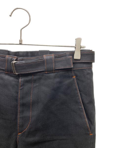 PRADA（プラダ）PRADA (プラダ) ステッチデザインパンツ ブラック×オレンジ サイズ:44の古着・服飾アイテム