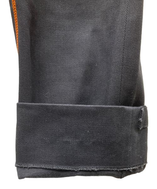 PRADA（プラダ）PRADA (プラダ) ステッチデザインパンツ ブラック×オレンジ サイズ:44の古着・服飾アイテム