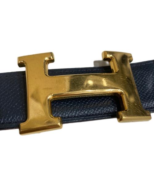 HERMES（エルメス）HERMES (エルメス) ミニコンスタンス レザー リバーシブル ベルト ネイビー×レッド サイズ:65の古着・服飾アイテム