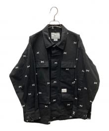 WTAPS（ダブルタップス）の古着「JUNGLE 01 LS COTTON OXFORD TEXTILEILE/クロスボーン刺繍 ジャングルシャツ」｜ブラック