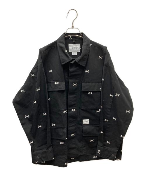 WTAPS（ダブルタップス）WTAPS (ダブルタップス) JUNGLE 01 LS COTTON OXFORD TEXTILEILE/クロスボーン刺繍 ジャングルシャツ ブラック サイズ:03の古着・服飾アイテム