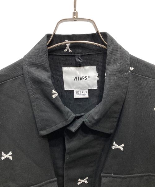WTAPS（ダブルタップス）WTAPS (ダブルタップス) JUNGLE 01 LS COTTON OXFORD TEXTILEILE/クロスボーン刺繍 ジャングルシャツ ブラック サイズ:03の古着・服飾アイテム