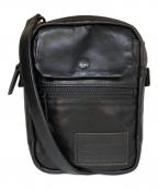 Yohji Yamamoto pour hommeヨウジヤマモト プールオム）の古着「レザー ダブル ショルダーバッグ」｜ブラック