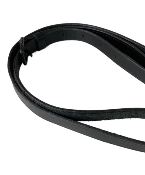 Yohji Yamamoto pour homme（ヨウジヤマモト プールオム）Yohji Yamamoto pour homme (ヨウジヤマモト プールオム) レザー ダブル ショルダーバッグ ブラックの古着・服飾アイテム