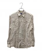 POLO RALPH LAURENポロ・ラルフローレン）の古着「リネンストライプシャツ」｜ベージュ×ホワイト