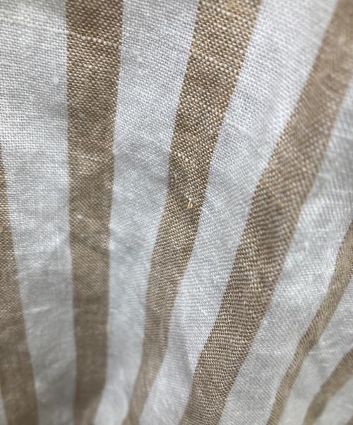 POLO RALPH LAUREN（ポロ・ラルフローレン）POLO RALPH LAUREN (ポロ・ラルフローレン) リネンストライプシャツ ベージュ×ホワイト サイズ:Lの古着・服飾アイテム