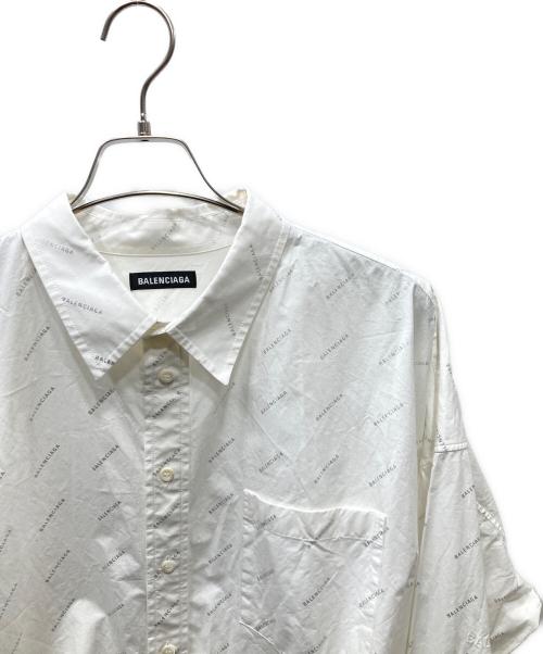 BALENCIAGA（バレンシアガ）BALENCIAGA (バレンシアガ) Logo-printed shirt ロゴプリントシャツ ホワイト サイズ:SIZE 40の古着・服飾アイテム