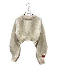 HERON PRESTON（ヘロンプレストン）の古着「バックスリットローゲージニット」｜アイボリー