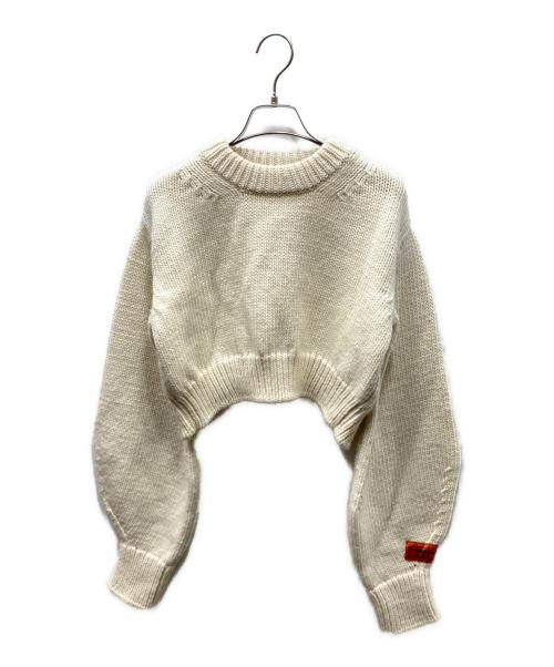 HERON PRESTON（ヘロンプレストン）HERON PRESTON (ヘロンプレストン) バックスリットローゲージニット アイボリー サイズ:SIZE XSの古着・服飾アイテム
