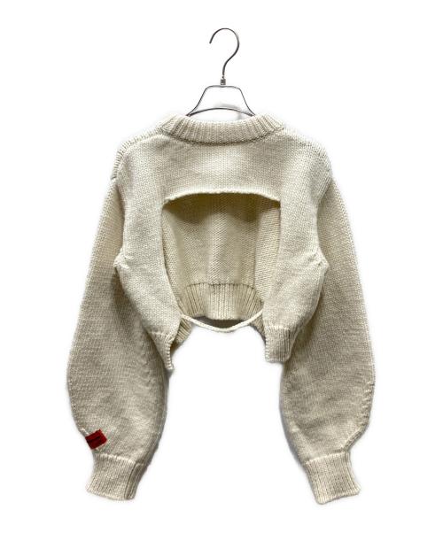 HERON PRESTON（ヘロンプレストン）HERON PRESTON (ヘロンプレストン) バックスリットローゲージニット アイボリー サイズ:SIZE XSの古着・服飾アイテム