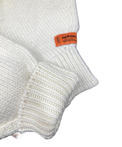 HERON PRESTON（ヘロンプレストン）HERON PRESTON (ヘロンプレストン) バックスリットローゲージニット アイボリー サイズ:SIZE XSの古着・服飾アイテム