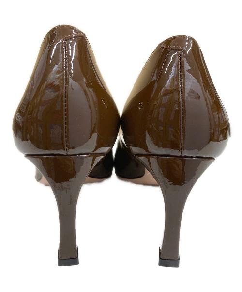 Roger Vivier（ロジェ ヴィヴィエ）Roger Vivier (ロジェ ヴィヴィエ) パテントレザースクエアトゥ パンプス ブラウン サイズ:37 1/2の古着・服飾アイテム