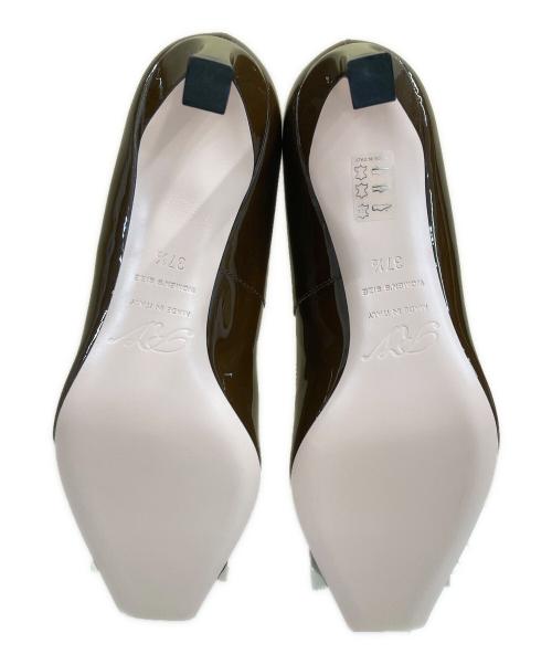 Roger Vivier（ロジェ ヴィヴィエ）Roger Vivier (ロジェ ヴィヴィエ) パテントレザースクエアトゥ パンプス ブラウン サイズ:37 1/2の古着・服飾アイテム