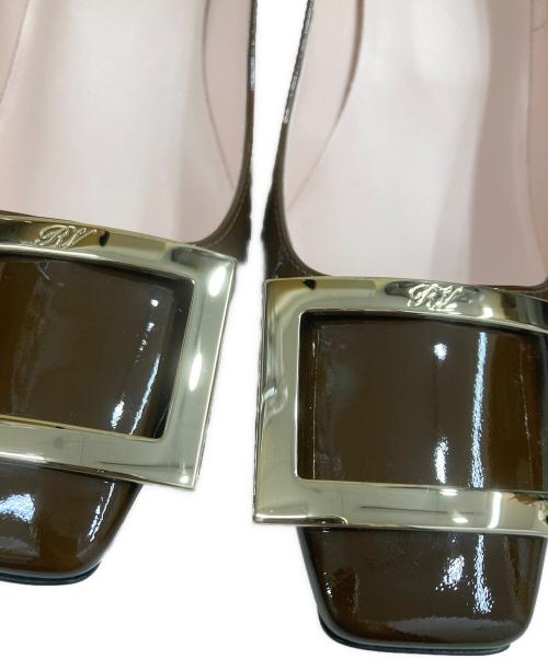 Roger Vivier（ロジェ ヴィヴィエ）Roger Vivier (ロジェ ヴィヴィエ) パテントレザースクエアトゥ パンプス ブラウン サイズ:37 1/2の古着・服飾アイテム