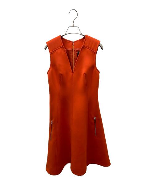 ALEXANDER McQUEEN（アレキサンダーマックイーン）ALEXANDER McQUEEN (アレキサンダーマックイーン) ノースリーブワンピース オレンジ サイズ:36の古着・服飾アイテム
