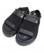 JIL SANDERジルサンダー）の古着「オープントゥ スリングバック サンダル」｜ブラック