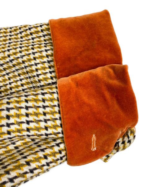 HERMES（エルメス）HERMES (エルメス) カシミヤブレンド ウール セットアップスーツ カーキ×オレンジ サイズ:40の古着・服飾アイテム