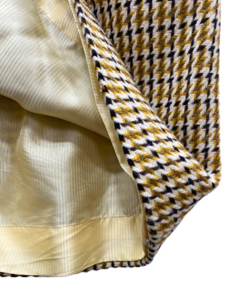 HERMES（エルメス）HERMES (エルメス) カシミヤブレンド ウール セットアップスーツ カーキ×オレンジ サイズ:40の古着・服飾アイテム