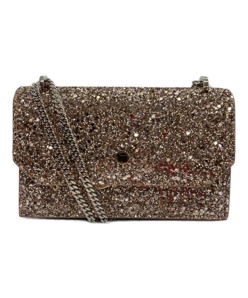 JIMMY CHOO（ジミーチュウ）JIMMY CHOO (ジミーチュウ) FINLEY グリッター チェーンショルダーバッグ バレットピンク サイズ:表記無しの古着・服飾アイテム