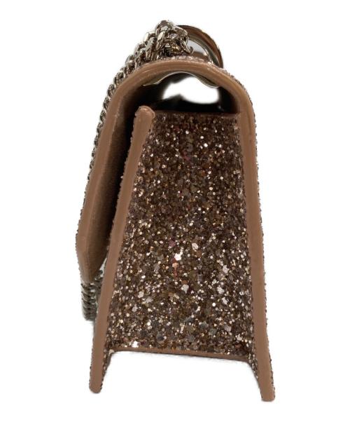 JIMMY CHOO（ジミーチュウ）JIMMY CHOO (ジミーチュウ) FINLEY グリッター チェーンショルダーバッグ バレットピンク サイズ:表記無しの古着・服飾アイテム