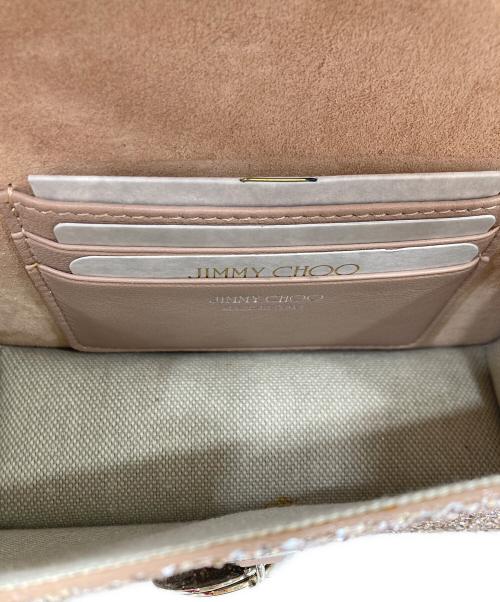 JIMMY CHOO（ジミーチュウ）JIMMY CHOO (ジミーチュウ) FINLEY グリッター チェーンショルダーバッグ バレットピンク サイズ:表記無しの古着・服飾アイテム
