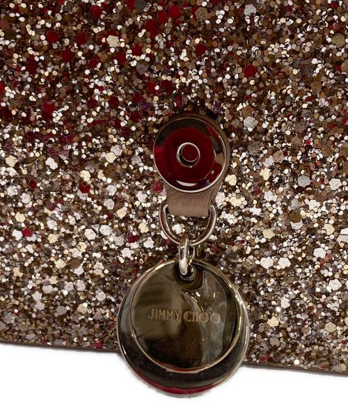 JIMMY CHOO（ジミーチュウ）JIMMY CHOO (ジミーチュウ) FINLEY グリッター チェーンショルダーバッグ バレットピンク サイズ:表記無しの古着・服飾アイテム
