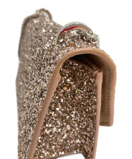 JIMMY CHOO（ジミーチュウ）JIMMY CHOO (ジミーチュウ) FINLEY グリッター チェーンショルダーバッグ バレットピンク サイズ:表記無しの古着・服飾アイテム