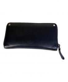 VALENTINO（ヴァレンティノ）の古着「ロックスタッズ ラウンドファスナー 長財布」｜ブラック