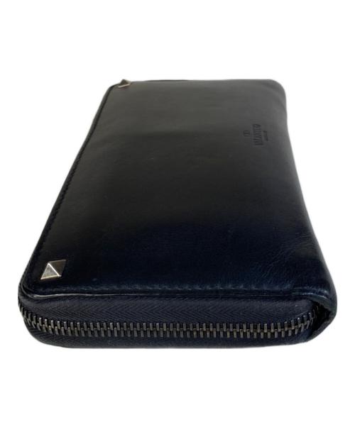 VALENTINO（ヴァレンティノ）VALENTINO (ヴァレンティノ) ロックスタッズ ラウンドファスナー 長財布 ブラックの古着・服飾アイテム