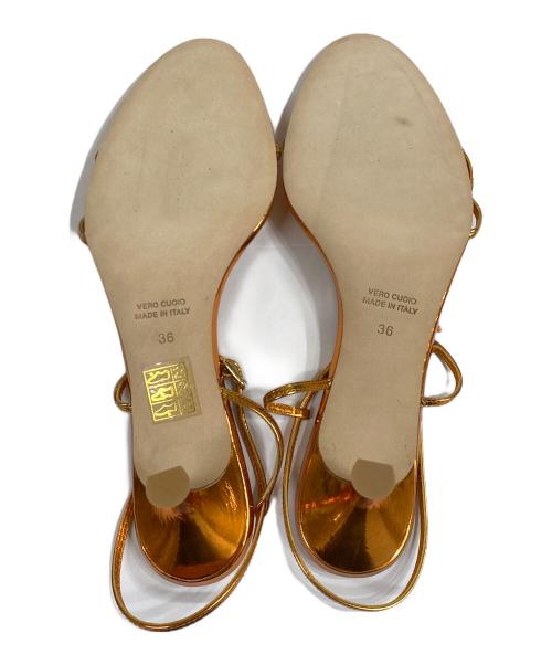 BRENTELLA（ブレンテッラ）BRENTELLA (ブレンテッラ) メタリック ストラップサンダル オレンジ サイズ:SIZE 36の古着・服飾アイテム