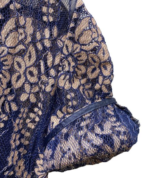 Kaene（カエン）Kaene (カエン) 配色レースエプロンワンピース ベージュ×ネイビー サイズ:SIZE 38の古着・服飾アイテム