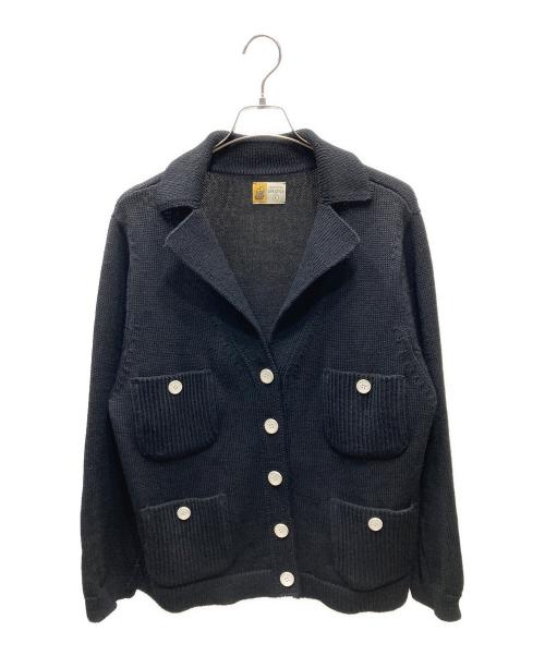 SAINT Mxxxxxx（セントマイケル）SAINT Mxxxxxx (セントマイケル) KNIT JACKET BLACK ニットジャケット ブラック サイズ:Lの古着・服飾アイテム