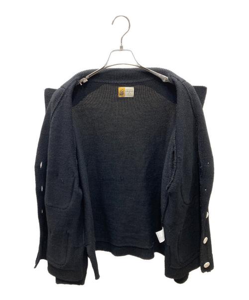 SAINT Mxxxxxx（セントマイケル）SAINT Mxxxxxx (セントマイケル) KNIT JACKET BLACK ニットジャケット ブラック サイズ:Lの古着・服飾アイテム