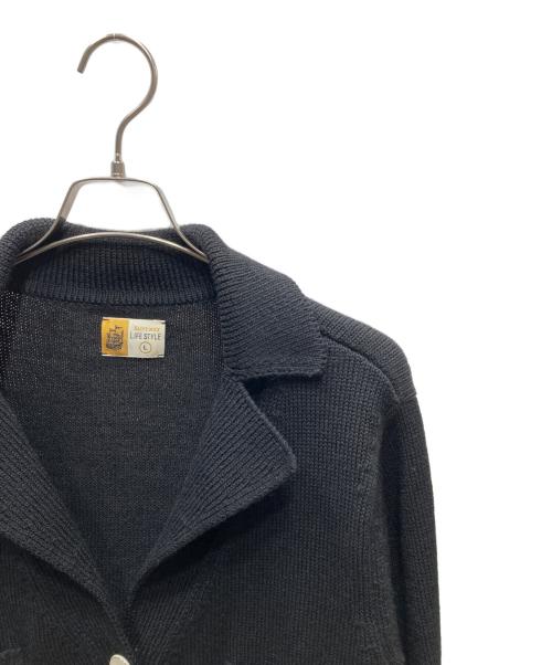 SAINT Mxxxxxx（セントマイケル）SAINT Mxxxxxx (セントマイケル) KNIT JACKET BLACK ニットジャケット ブラック サイズ:Lの古着・服飾アイテム