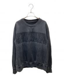 MM6 Maison Margiela（エムエムシックスメゾンマルジェラ）の古着「レザーフリンジスウェット」｜ブラック