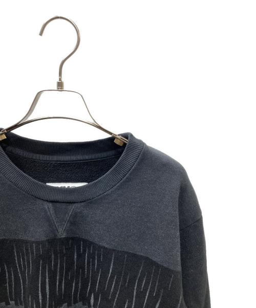 MM6 Maison Margiela（エムエムシックスメゾンマルジェラ）MM6 Maison Margiela (エムエムシックスメゾンマルジェラ) レザーフリンジスウェット ブラック サイズ:Sの古着・服飾アイテム