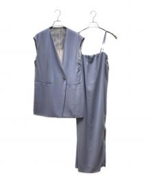 ANDRESD（アンドレスド）の古着「back sheer gilet set up dress セットアップワンピース」｜ブルー