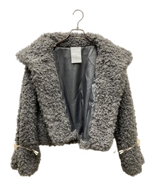 willfully（ウィルフリー）willfully (ウィルフリー) poodle fur cord toggle short JK プードルファージャケット グレー サイズ:Freeの古着・服飾アイテム
