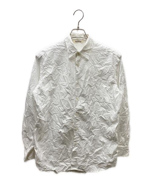 AURALEE（オーラリー）AURALEE (オーラリー) WRINKLED WASHED FINX TWILL SHIRT シワ加工シャツ ホワイト サイズ:SIZE 0の古着・服飾アイテム