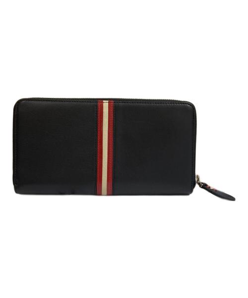 BALLY（バリー）BALLY (バリー) ラウンドジップ 長財布 ネイビー×レッドの古着・服飾アイテム