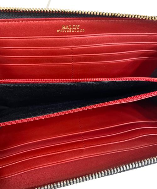 BALLY（バリー）BALLY (バリー) ラウンドジップ 長財布 ネイビー×レッドの古着・服飾アイテム